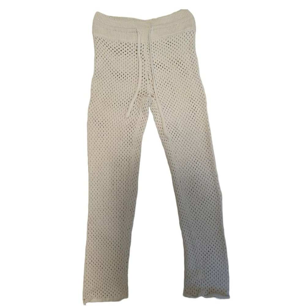 Free People Knitty Kitty Crochet Beach Pants, Size SMALL
